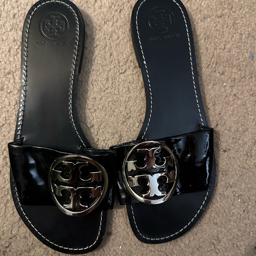 Tory Burch slides in black size 10.